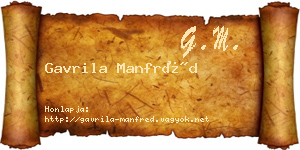 Gavrila Manfréd névjegykártya